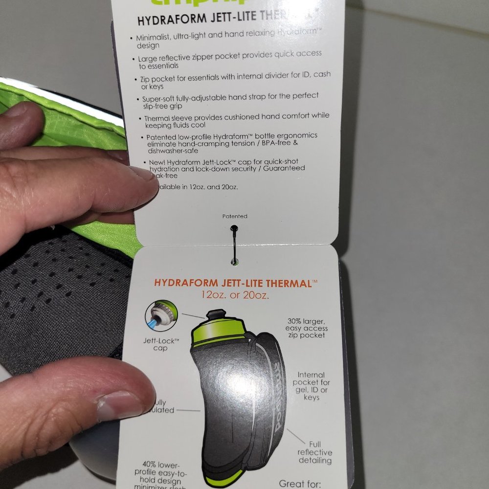 Amphipod Handheld Water Bottle HYDRAFORM JETT-LITE THERMAL HANDHELD 20 OZ NWT - Picture 10 of 14